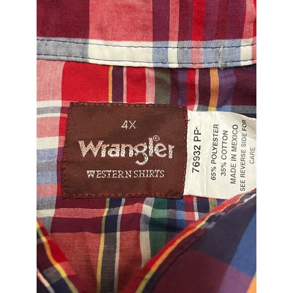 Wrangler Pearl Snap Short Sleeve Western Shirt Men's Size 4X - Picture 3 of 7